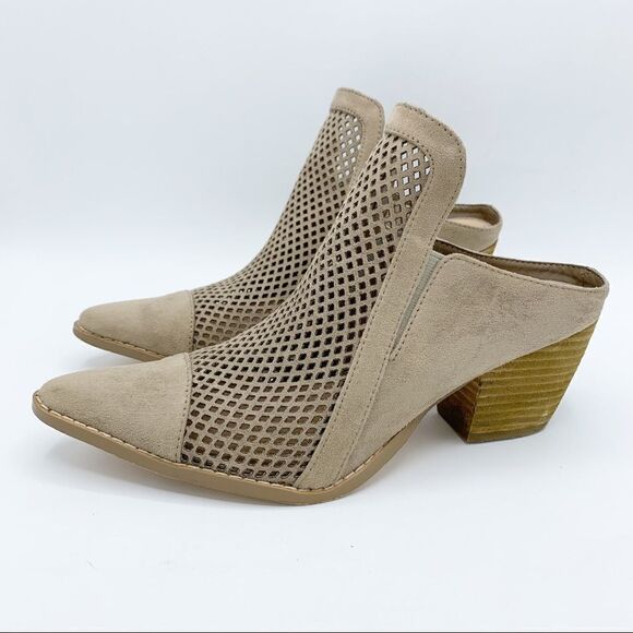 Coconuts by Matisse Call It Taupe Suede Western‎ Mule Bootie 7.5 - Picture 3 of 15